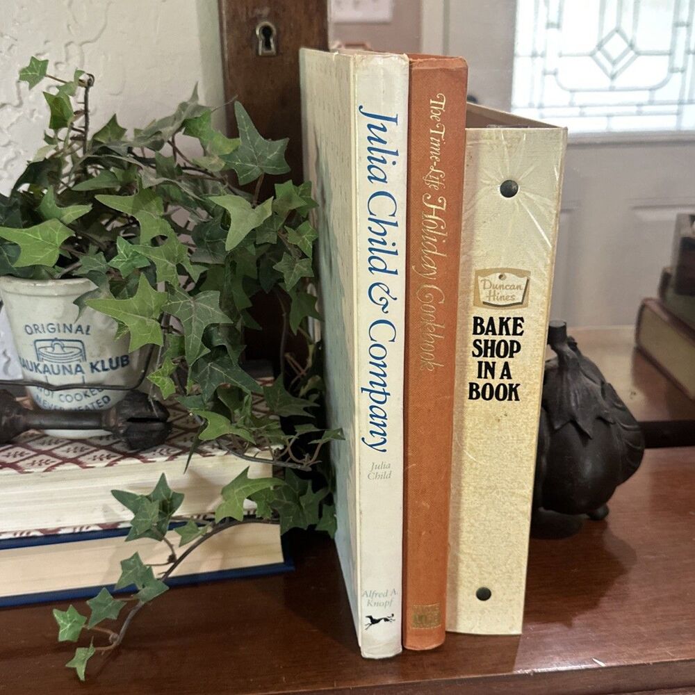 Curated Set Of 3 VTG Cookbooks; Julia Child, Time Life, Duncan Hines 1970s